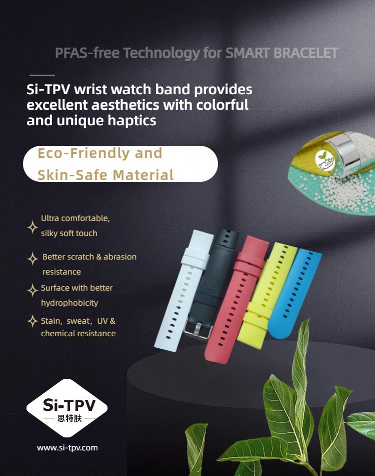 SILIKE Si-TPV soft silicone elastomer materials are safe alternatives to PFAS in watch bands